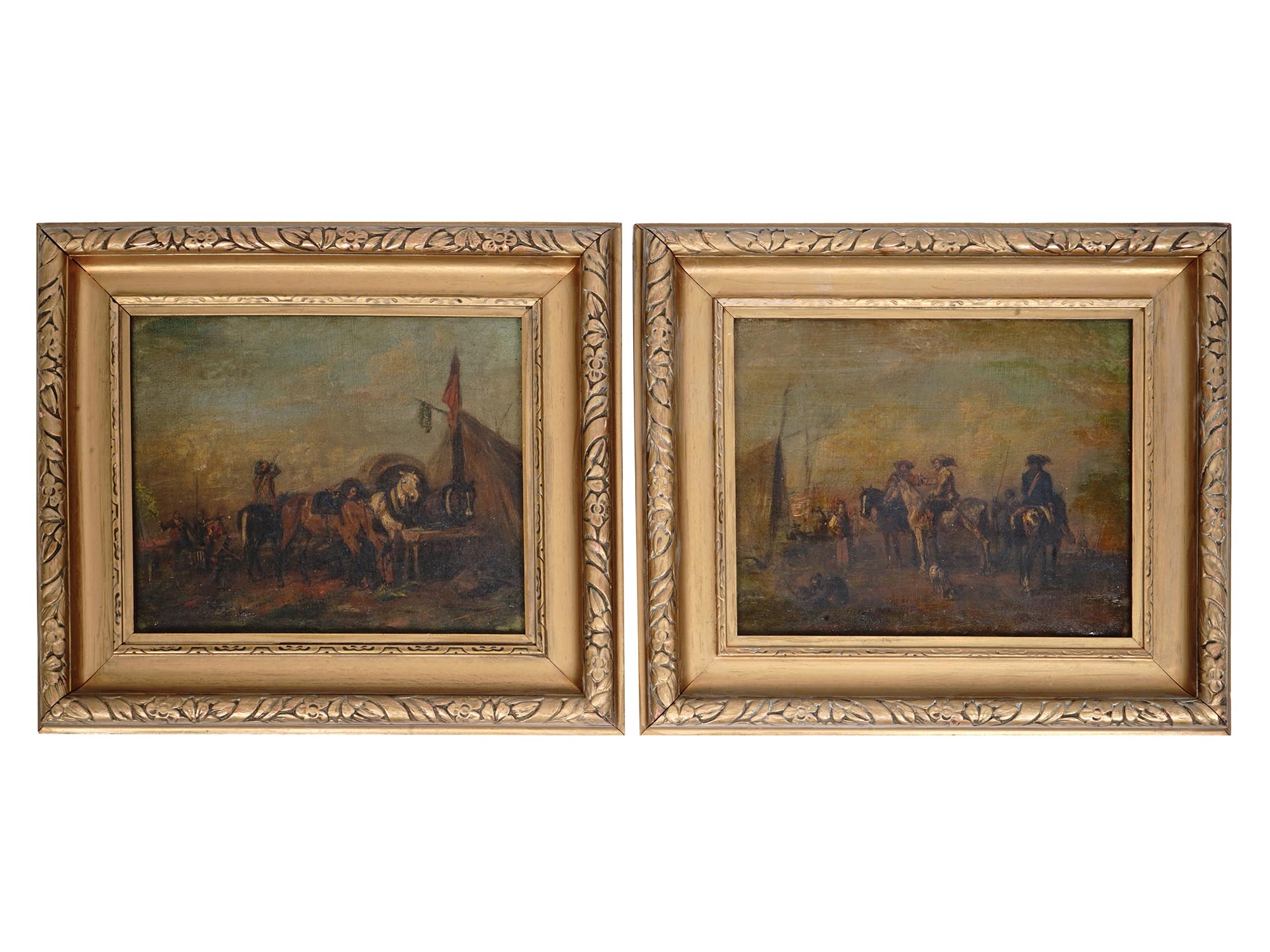 PAIR OF ANTIQUE OIL PAINTINGS ATTR TO FREEDLANDER PIC-0